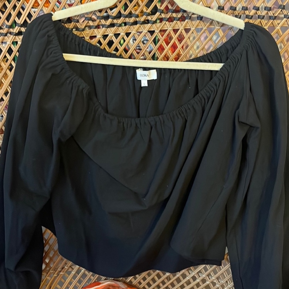 OZMA Black Off-Shoulder Blouse